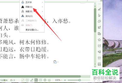 如何在WPS2019文字里添加阴影效果文字？