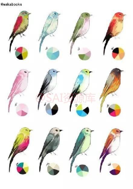 日系插画漫画上色配色表