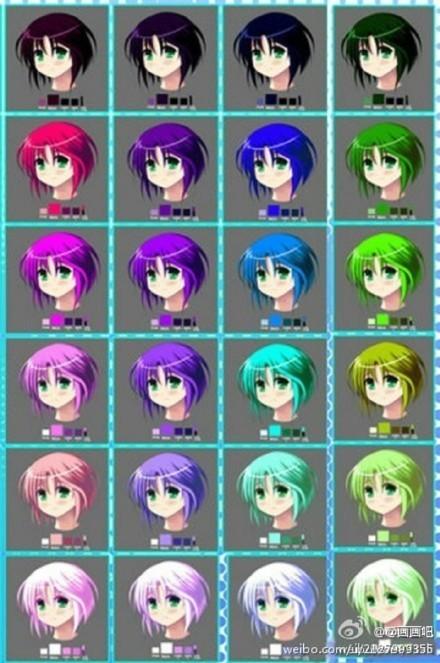 日系插画漫画上色配色表