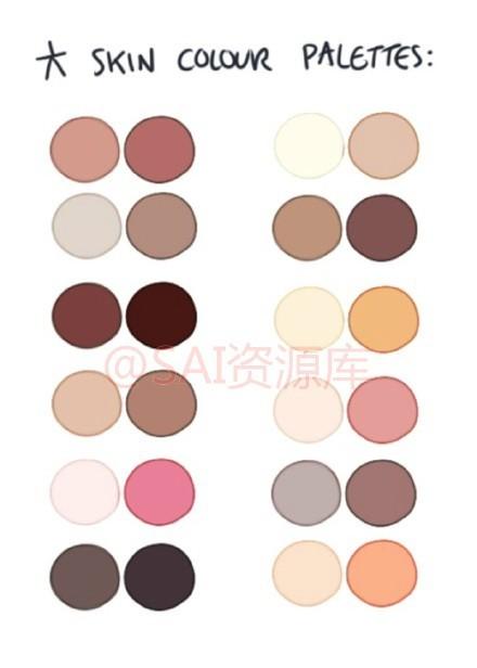 日系插画漫画上色配色表