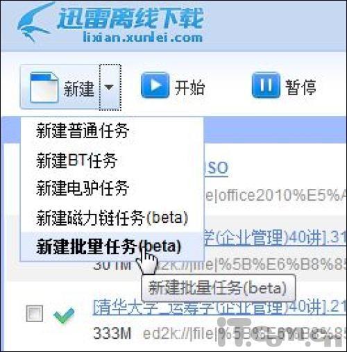 让迅雷7支持批量离线下载功能