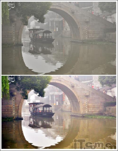 巧用美图秀秀去雾 还原水乡如画清晨