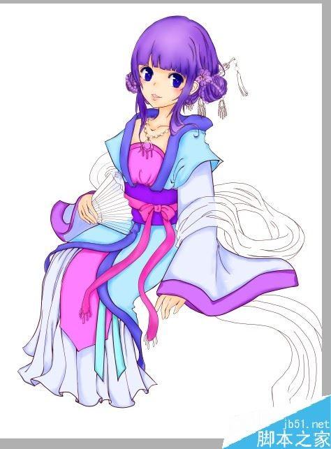 SAI怎么画古装?SAI古装绘制上色详细教程