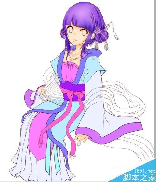 SAI怎么画古装?SAI古装绘制上色详细教程