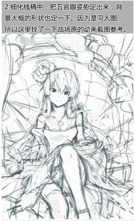 SAI动漫人物线稿构图到上色涂厚的思路及方法