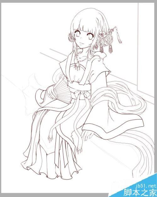 SAI怎么画古装?SAI古装绘制上色详细教程