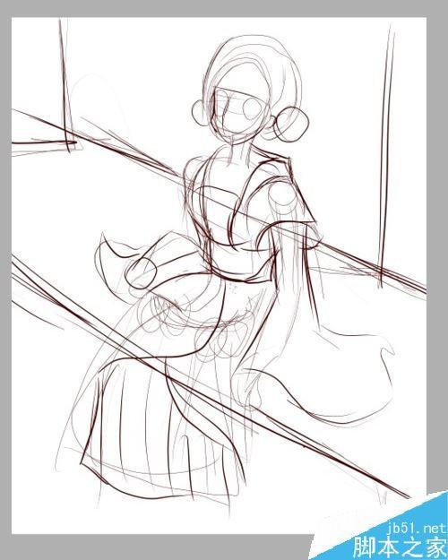 SAI怎么画古装?SAI古装绘制上色详细教程