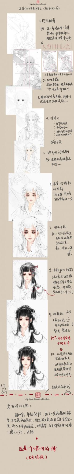 SAI分享一个中国风古风上色技巧