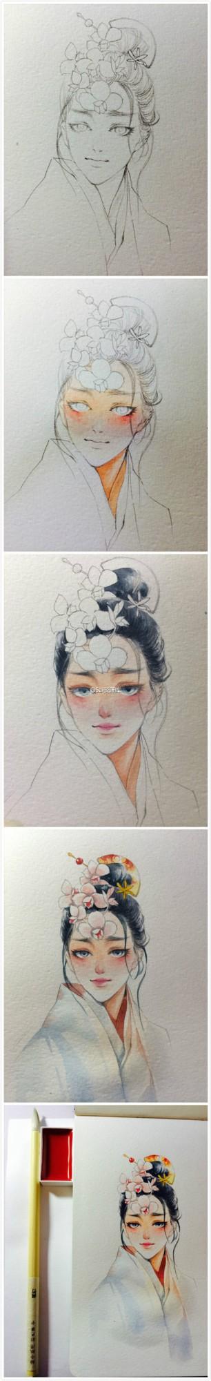 SAI 9个水彩手绘上色及一些绘画技巧的方法