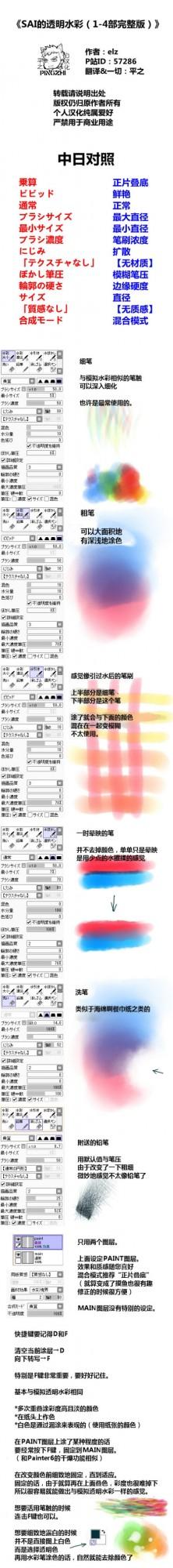SAI水彩手绘笔刷设置及绘画技巧方法
