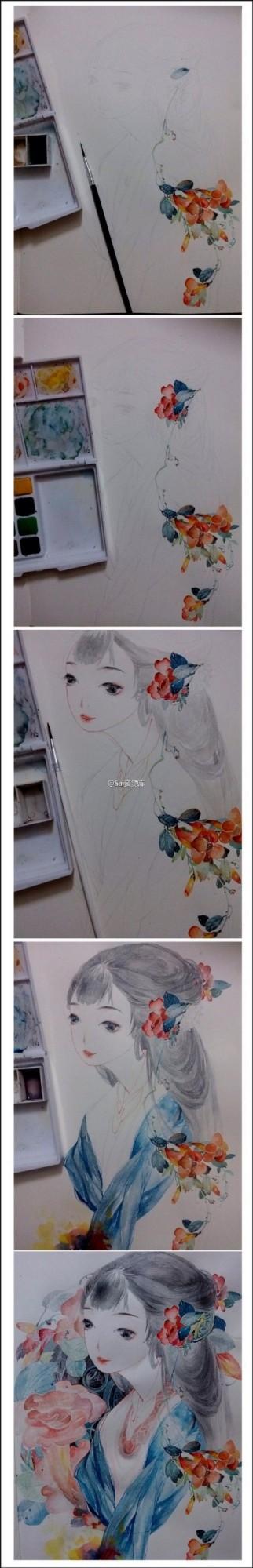 SAI 9个水彩手绘上色及一些绘画技巧的方法