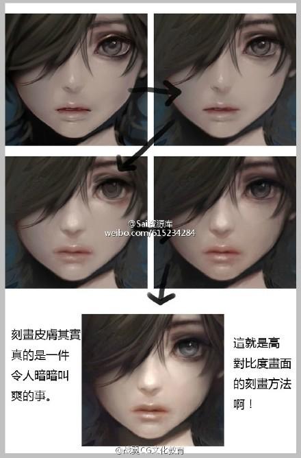 SAI CG原画肌肤的表现手法