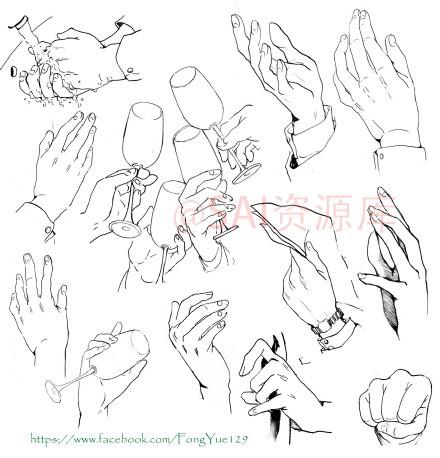 SAI 动漫多角度的手部动态