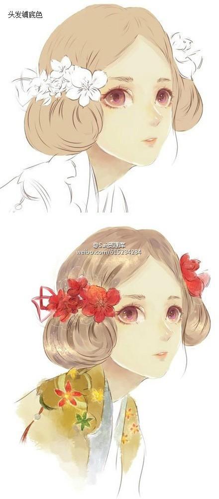 SAI实例教程你的瞳是褐色的迷梦