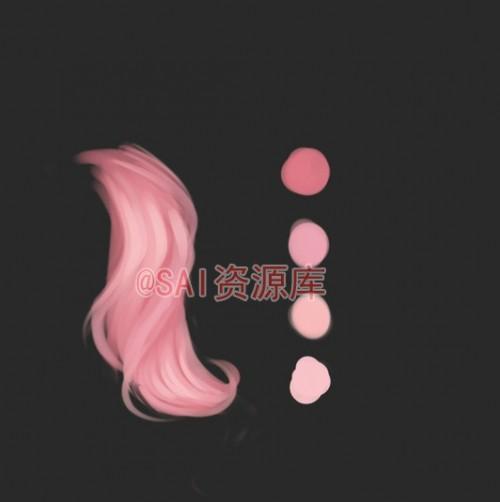 SAI几种偏2次元风格的动漫发色色板参考