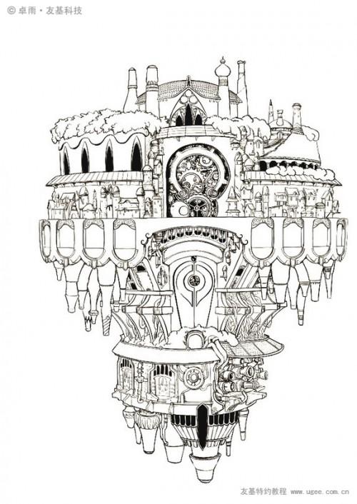 sai绘画软件怎么用 初识sai以及城堡绘画实例教程图解