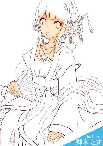 SAI怎么画古装?SAI古装绘制上色详细教程