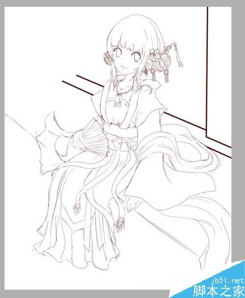 SAI怎么画古装?SAI古装绘制上色详细教程