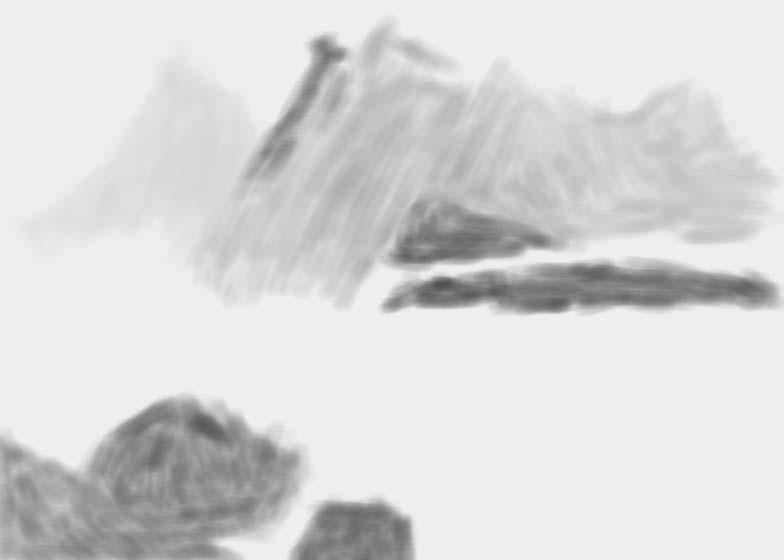 sai怎么绘制山水画? sai画水墨画的方法