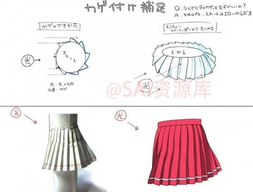SAI绘师ゼロ画百动漫褶裙的折纸小技巧