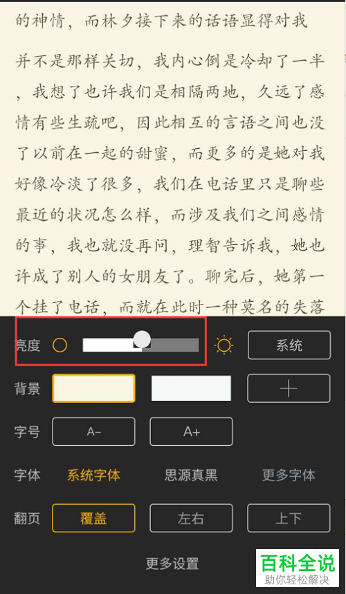 手机橘子小说软件的阅读亮度如何调整