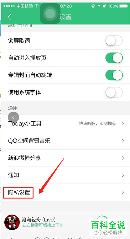 手机QQ音乐如何开启“QQ上不展示我的听歌状态”功能