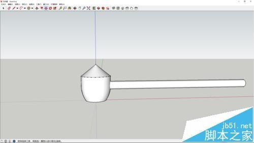 sketchup怎么画一个小锤子模型?