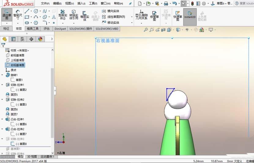 solidworks2017怎么绘制蜻蜓铅笔模型?