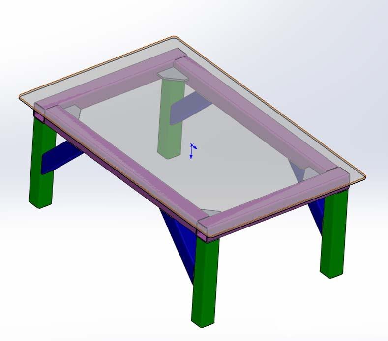 solidworks怎么焊接玻璃面的桌子?