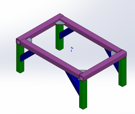 solidworks怎么焊接玻璃面的桌子?