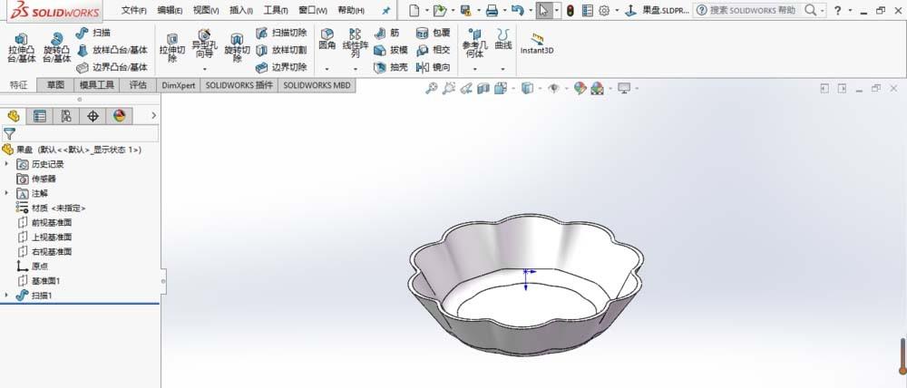 solidworks2017怎么画花边果盘?