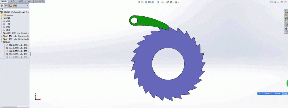 SolidWorks怎么制作棘轮棘爪运动仿真?