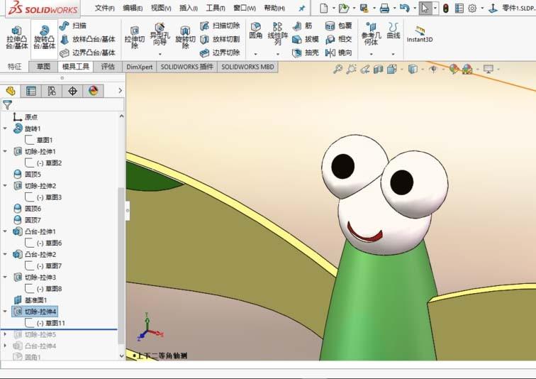 solidworks2017怎么绘制蜻蜓铅笔模型?
