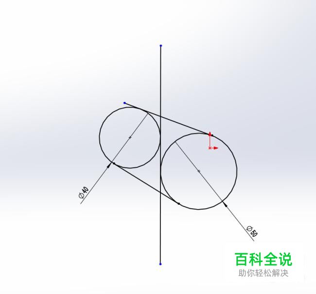 Solidworks怎么画两个圆的公切线