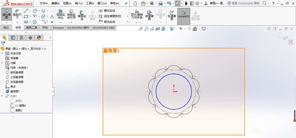 solidworks2017怎么画花边果盘?