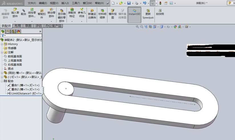 solidworks装配体怎么约束零件在一定范围内运动?