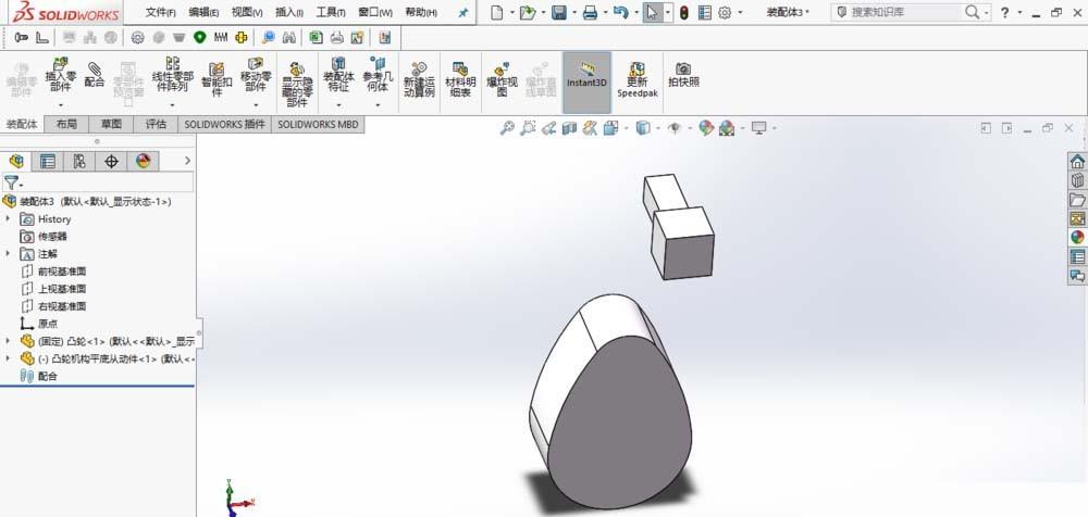 SolidWorks怎么利用路径配合完成凸轮机构的装配?