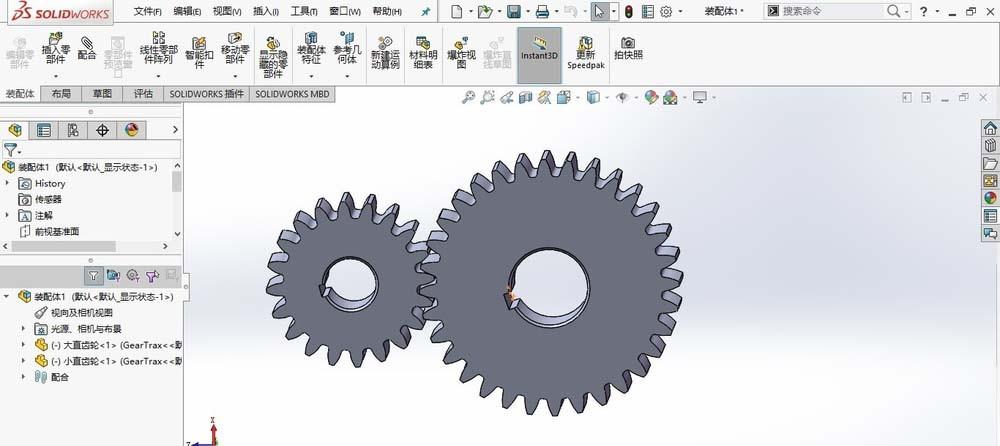 SolidWorks怎么制作两个齿轮啮合动画?