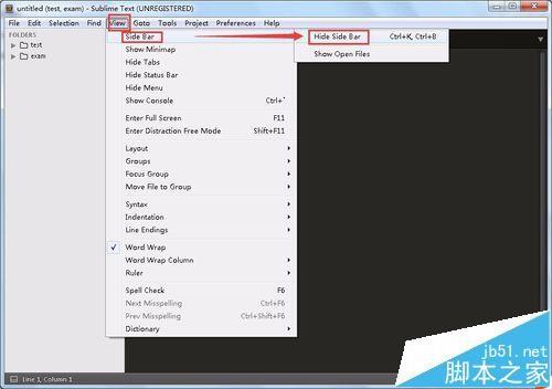 sublime text 3左侧栏目录该怎么设置打开?