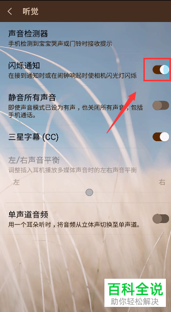 三星S10 手机如何开启来电闪功能
