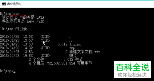 使用dir命令获取文件列表的方法