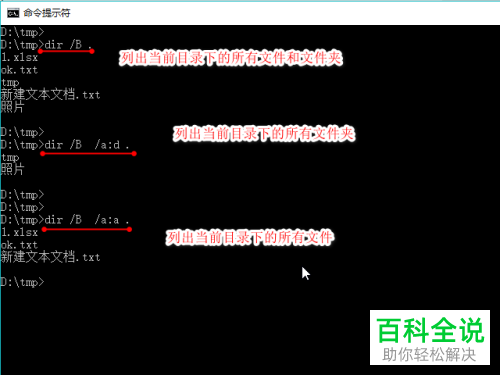 使用dir命令获取文件列表的方法