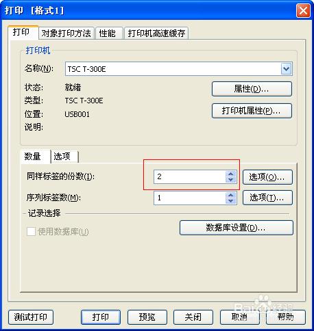 TSC打标机如何设置两列打印