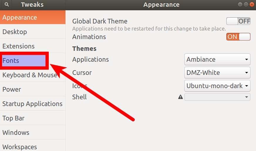 Ubuntu17.10怎么修改系统字体大小?