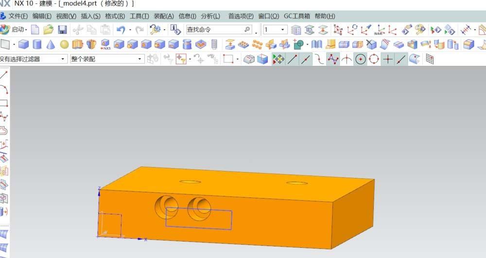 UG10.0三维模型怎么使用打孔命令?