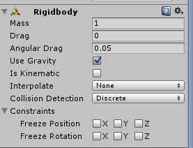 unity3D中Rigidbody各个属性是什么意思?