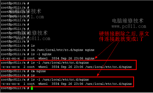 Unix系统中的硬链接和软链接详解