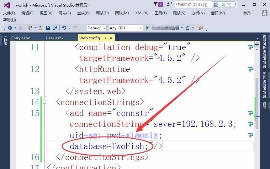 VisualStudio数据库怎么与说网站连接?