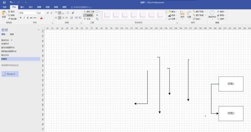 Visio2016怎么使用默认有箭头连接线?