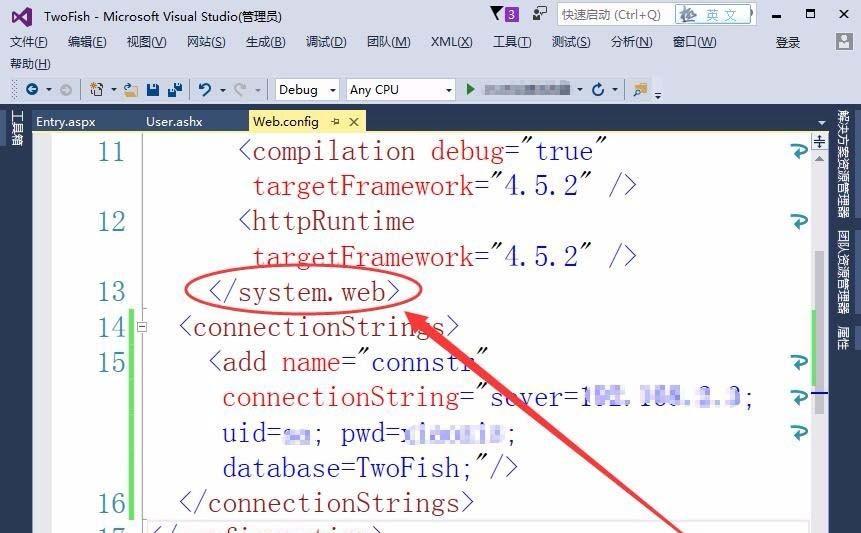 VisualStudio数据库怎么与说网站连接?